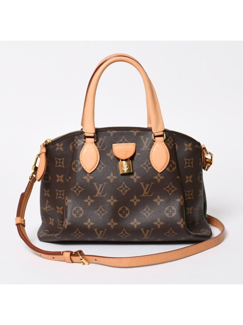Louis Vuitton Handbag Rivoli PM Brown Gold Vachetta Leather